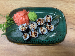 Hosomaki: łosoś surowy, wędzony lub Teriyaki grill