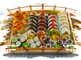 Zestaw sushi dla 3 osób lub więcej: Mostek rodzinny - 66 szt.  