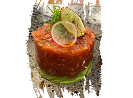 Tatar z łososia z serkiem i awokado 100 g